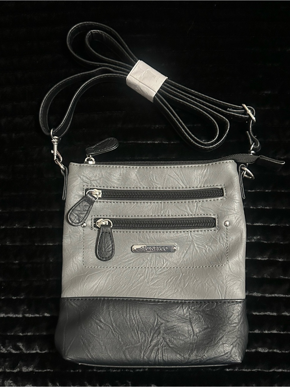 Stone & Co. Black and Gray Two-Tone Crossbody Bag